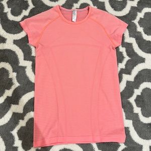 Ivivva size 14 Fly Tech Short Sleeve Peach top